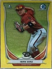 Isan Diaz [Yellow Refractor] #54 Baseball Cards 2014 Bowman Chrome Mini Prices