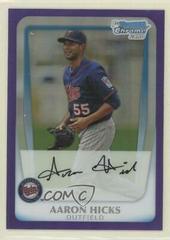 Aaron Hicks [Purple Refractor] Baseball Cards 2011 Bowman Chrome Prospects Prices