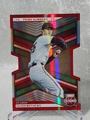 Quinn Mathews [Prime Numbers A Die-Cut] #34 Baseball Cards 2023 Panini Elite Extra Edition Prices