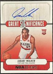 Jabari Walker Basketball Cards 2022 Panini Hoops Great SIGnificance Autographs Prices