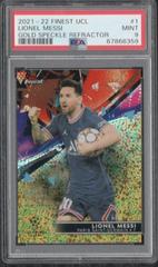 Lionel Messi [Gold Speckle] Soccer Cards 2021 Topps Finest UEFA Champions League Prices