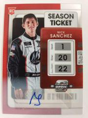 Nick Sanchez [Autograph] #16 Racing Cards 2022 Panini Chronicles Nascar Contenders Optic Prices