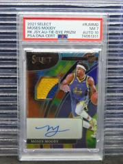 Moses Moody [Tie Dye Prizm] Basketball Cards 2021 Panini Select Rookie Jersey Autographs Prices