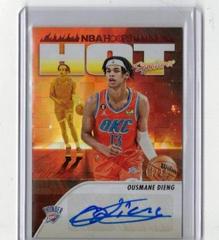 Ousmane Dieng [Red] Basketball Cards 2023 Panini Hoops Hot Signature Prices