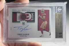 Trey Lance [Cap Patch Autograph Emerald] #124 Football Cards 2021 Panini Encased Prices