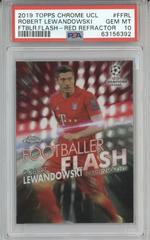 Robert Lewandowski [Red Refractor] Soccer Cards 2019 Topps Chrome UEFA Champions League Footballer Flash Prices