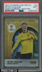 Erling Haaland [Gold Refractor] Soccer Cards 2020 Stadium Club Chrome UEFA Champions League Prices