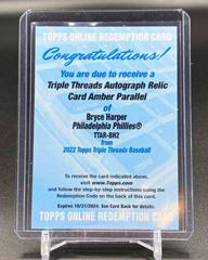 Bryce Harper [Amethyst] #TTAR-BH2 Baseball Cards 2022 Topps Triple Threads Autograph Relic Prices