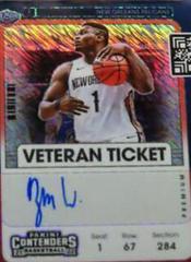 Zion Williamson [Premium Edition Red Shimmer] Basketball Cards 2021 Panini Contenders Veteran Ticket Autograph Prices