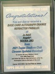 Jo Adell [Orange Refractor] #SCCBA-JAD Baseball Cards 2021 Stadium Club Chrome Autographs Prices