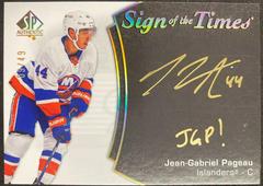 Jean Gabriel Pageau [Black Gold Ink] #SOTT-JP Hockey Cards 2021 SP Authentic Sign of the Times Autographs Prices