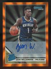 Zion Williamson [Signature Orange Laser] Basketball Cards 2019 Panini Donruss Prices