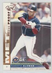 Roberto Alomar [Red Press Proof] #66 Baseball Cards 2002 Leaf Prices