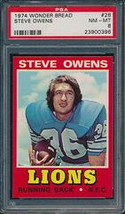 Steve Owens #28 Football Cards 1974 Wonder Bread Prices