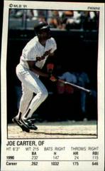 Joe Carter #90 Baseball Cards 1991 Panini Stickers Prices