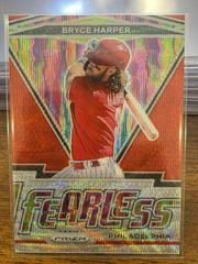 Bryce Harper [Red Wave] #FR-11 Baseball Cards 2021 Panini Prizm Fearless Prices