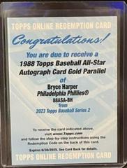 Bryce Harper [Gold] #88ASA-BH Baseball Cards 2023 Topps 1988 All Star Autographs Prices
