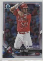 Mike Trout [Orange Refractor] #BNR-MT Baseball Cards 2018 Bowman Chrome National Convention Prices
