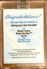 Wander Franco [Red] #CAA-WF Baseball Cards 2022 Topps Clearly Authentic Autographs Prices