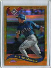 Alex Rodriguez [Gold Refractor] #640 Baseball Cards 2002 Topps Chrome Prices