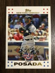 Jorge Posada #42 Baseball Cards 2007 Topps Opening Day Prices