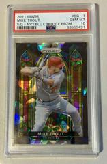 Mike Trout [Navy Blue Cracked Ice Prizm] #SG-1 Baseball Cards 2021 Panini Prizm Stained Glass Prices