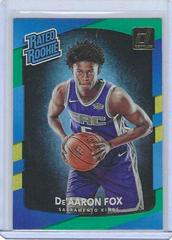 DE'Aaron Fox [Holo Green, Yellow Laser] #196 Basketball Cards 2017 Panini Donruss Prices