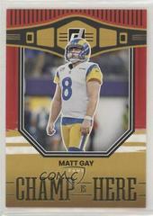 Matt Gay [Red] #CH-17 Football Cards 2022 Panini Donruss Champ is Here Prices