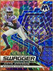 Justin Jefferson [Blue] #SW-14 Football Cards 2022 Panini Mosaic Swagger Prices