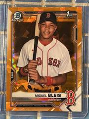Miguel Bleis [Orange] Baseball Cards 2021 Bowman Chrome Sapphire Prospects Prices