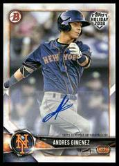 Andres Gimenez [Autographs] #TH-AG Baseball Cards 2018 Topps Holiday Bowman Prices
