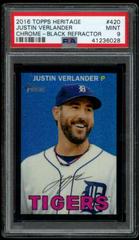 Justin Verlander [Chrome Black Refractor] #420 Baseball Cards 2016 Topps Heritage Prices