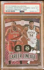 Giannis Antetokounmpo [Pink] Basketball Cards 2019 Panini Illusions Career Lineage Prices