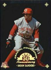 Deion Sanders #91 Baseball Cards 1998 Leaf Prices