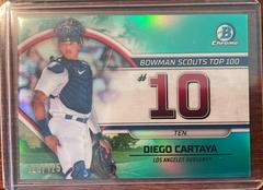 Diego Cartaya [Aqua] #BTP-10 Baseball Cards 2023 Bowman Scouts Top 100 Prices