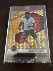 Bukayo Saka [Gold Fluorescent] Soccer Cards 2021 Panini Mosaic Road to FIFA World Cup Prices
