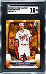 Edouard Julien [Orange] #1 Baseball Cards 2023 Bowman Chrome Sapphire Prices