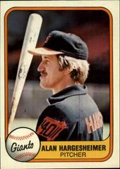 Alan Hargesheimer #457 Baseball Cards 1981 Fleer Prices