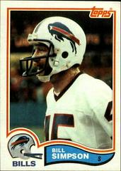 Bill Simpson #34 Football Cards 1982 Topps Prices