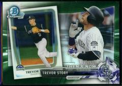Trevor Story [Green Refractor] #BTN-4 Baseball Cards 2017 Topps Chrome Bowman Then & Now Prices