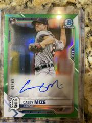 Casey Mize [Green Refractor] Baseball Cards 2021 Bowman Chrome Rookie Autographs Prices