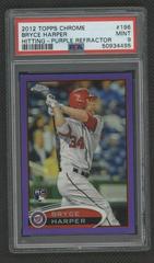 Bryce Harper [Hitting Purple Refractor] #196 Baseball Cards 2012 Topps Chrome Prices