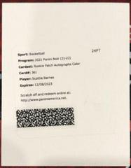 Scottie Barnes [Patch Autograph] Basketball Cards 2021 Panini Noir Prices