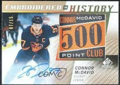 Connor McDavid [Autograph] Hockey Cards 2021 SP Game Used Embroidered in History Prices