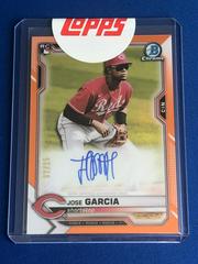 Jose Garcia [Orange Refractor] Baseball Cards 2021 Bowman Chrome Rookie Autographs Prices