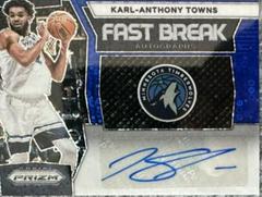 Karl-Anthony Towns [Blue] #53 Basketball Cards 2023 Panini Prizm Fast Break Autograph Prices