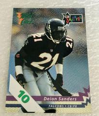 Deion Sanders [10 Stripe] #SS-14 Football Cards 1992 Wild Card Stat Smashers Prices