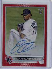 Edward Cabrera [Red] #RA-EC Baseball Cards 2022 Topps Chrome Rookie Autographs Prices