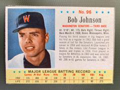 Bob Johnson [Hand Cut] #96 Baseball Cards 1963 Post Cereal Prices