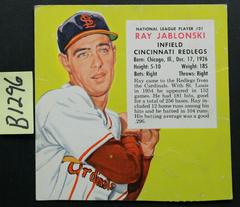 Ray Jablonski #21 Baseball Cards 1955 Red Man Tobacco Prices